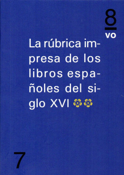 RUBRICA IMPRESA LIBROS S.XVI, 2