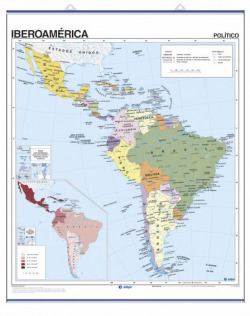 MAPA MURAL IBEROAMÈRICA FÍSICO/POLÍTICO