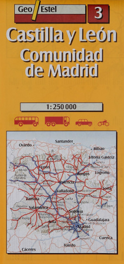 Castilla y León, Comunidad de Madrid, 1:250.000 1 cm=2,5 Km