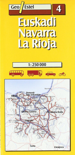 Euskadi, Navarra, La Rioja 1:250.000, 1 cm=2,5 Km