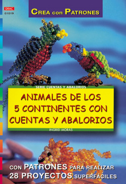 Serie abalorios nº 19. animales de los 5 continentes con cuentas y abalorios