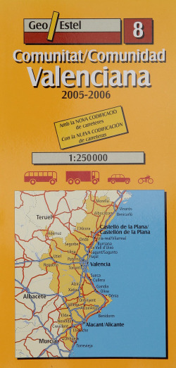 Comunitat Valenciana = Comunidad Valenciana, E 1:250.000, 1 cm = 2.5 km