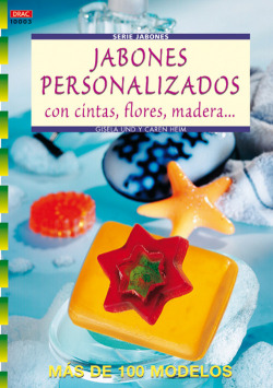 Jabones personalizados con cintas flores madera..