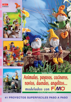 Serie fimo nº 23. animales, payasos, cocineros, novios, duendes, angelitos