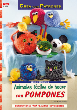 Serie pompones nº 1. animales faciles de hacer con pompones
