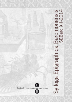 Sylloge Epigraphica Barcinonensis XII