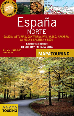 Mapa de carreteras 1:340.000 norte de España