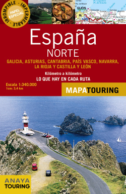 Mapa de carreteras 1:340.000. Norte de España desplegable