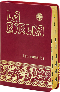 Biblia Latinoam. letra grande simil piel roja,canto oro uñeros