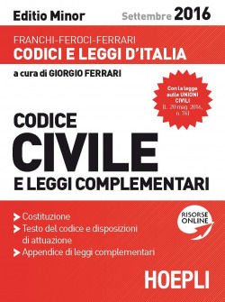 Codice civile e leggi complementari 2016. Editio Minor