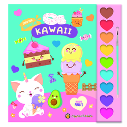 Kawaii ("Pinto con acuarelas") 9 acuarelas+1 pincel