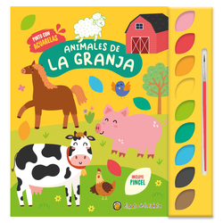 Animales de granja ("Pinto con acuarelas") 9 acuarelas+1 pincel