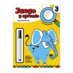 JUEGO Y APRENDO 3 AÑOS - CON LUPA Y ROTULADOR BORRABLE
