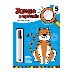 JUEGO Y APRENDO 5 AÑOS - CON LUPA Y ROTULADOR BORRABLE