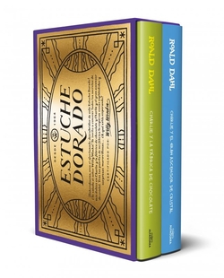 Estuche dorado de Willy Wonka (contiene: Charlie y la fábrica de chocolate y Charlie y el gran ascensor de cristal)