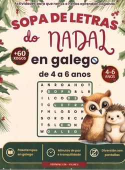SOPA DE LETRAS DO NADAL EN GALEGO DE 4 A 6 ANOS